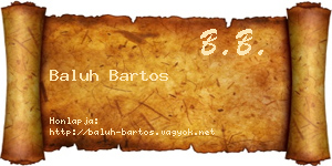 Baluh Bartos névjegykártya